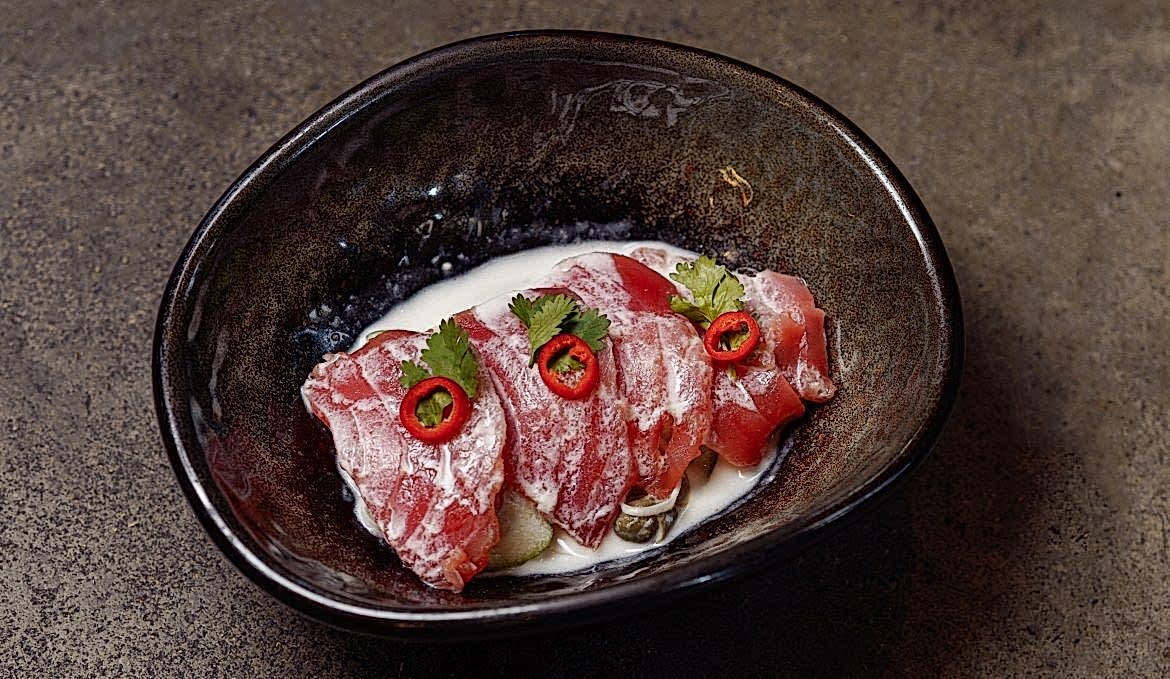 Севиче из тунца/ Том кха/ кокосовое молоко